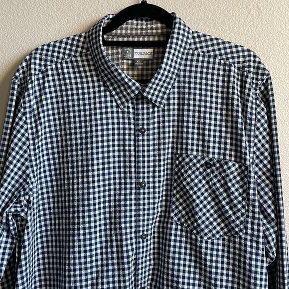 Toad&Co Shirt Debug Lightness Insect Shield Blue White Debug Lightness XL - Picture 3 of 10